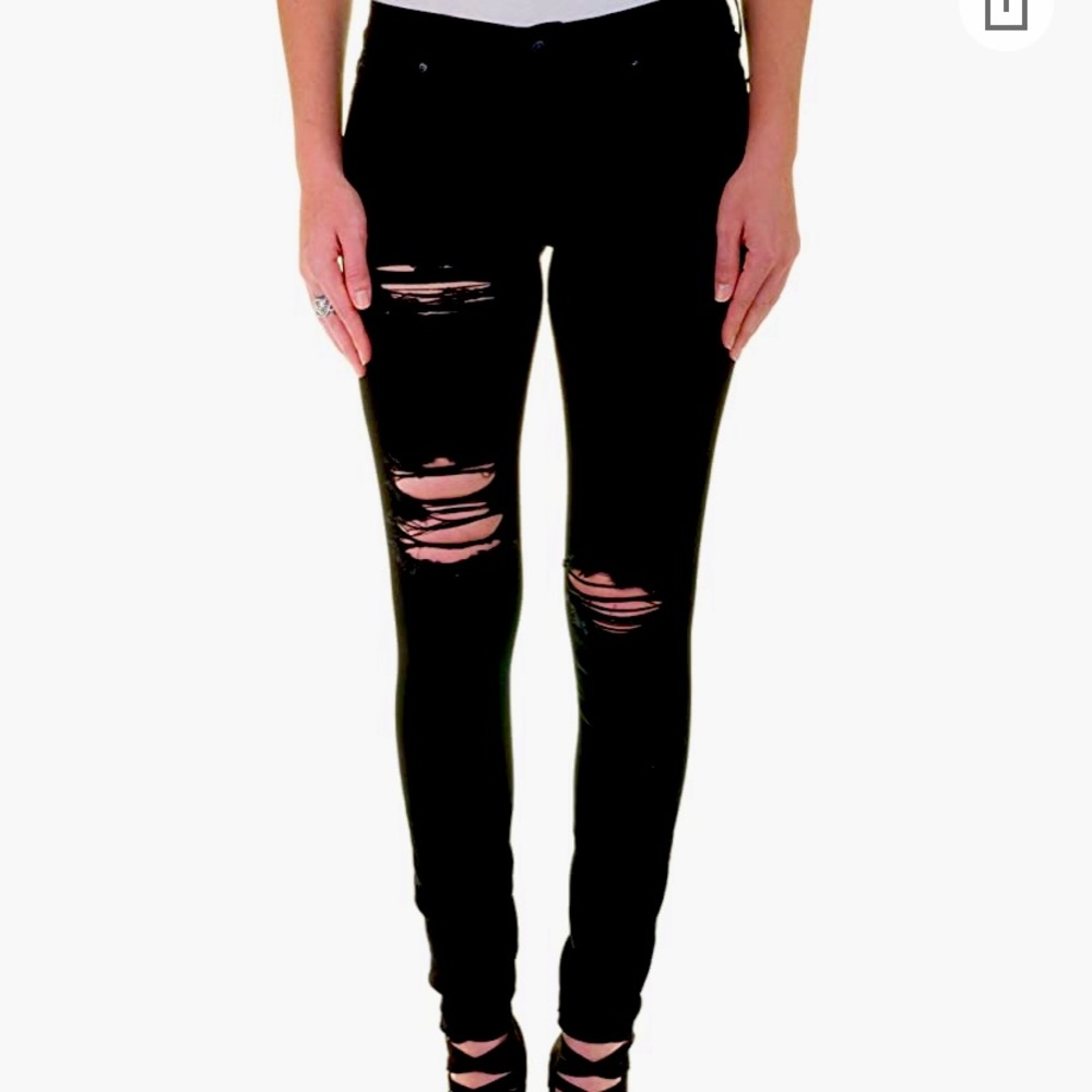 Eunina distressed black jean